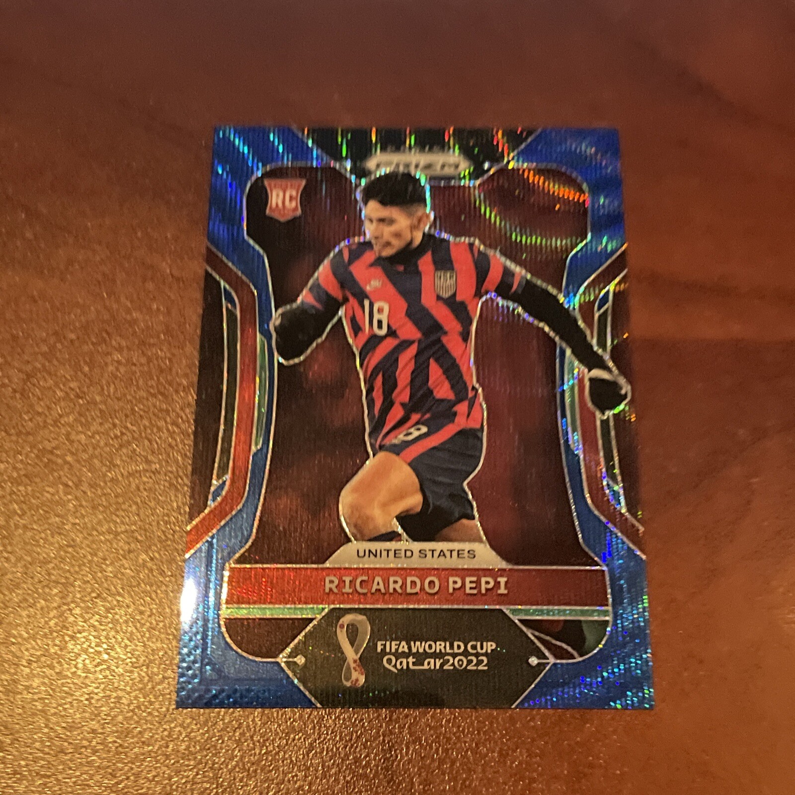 2022 Panini Prizm World Cup Qatar RICARDO PEPI Rookie Blue Wave Prizm /199 RC