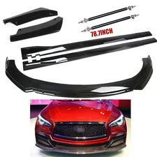 For Infiniti Q50 Front Rear Bumper Lip Splitter Spoiler Kit Side Skirt Body Kits