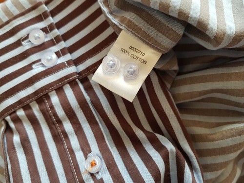 BEN SHERMAN STRIPED COTTON MEN SHIRT large 16 - Picture 6 of 7