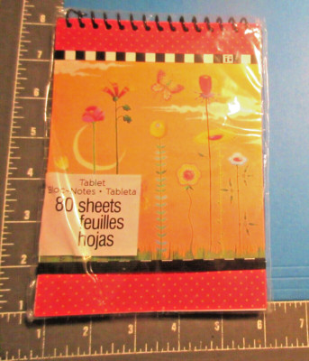 NIP 2014 MARY ENGELBREIT~TABLET-BLOC NOTES (80Ct)-''FLOWERS & BUTTERFLIES''~5''X7''