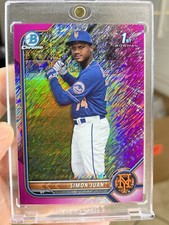 2022 Bowman Chrome Fuchsia Pink Shimmer Refractor /199 Simon Juan
