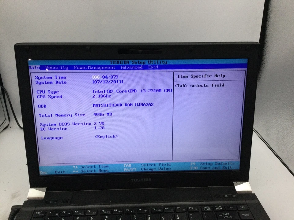 TOSHIBA SATELLITE R845 - BOOTS TO BIOS - INTEL I3 2310M - 4GB RAM - 14" -READ-BB - Image 2 of 4