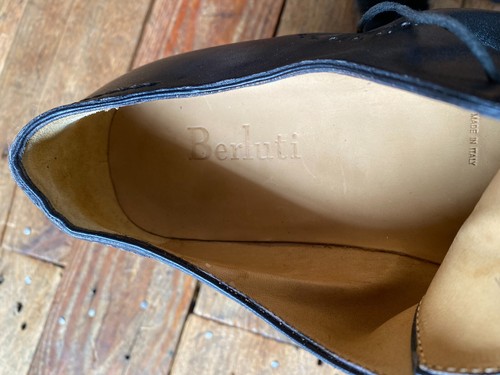 Berluti zapatos de vestir oxford pátina negro gris corte entero Reino Unido 7 EE. UU. 8 - Imagen 21 de 21