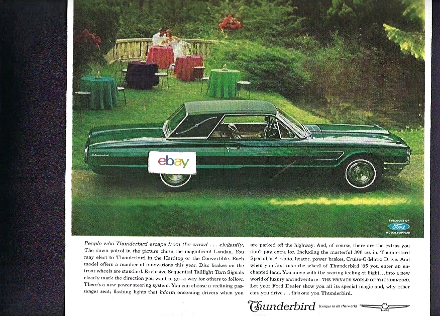 FORD THUNDERBIRD FOR 1965 LANDAU IN EMERALD GREEN YOUR PRIVATE