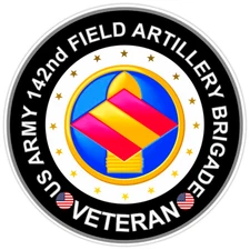 US Army 142nd Field Artillery Brigade Veteran Bumper Sticker Military Decal 5"