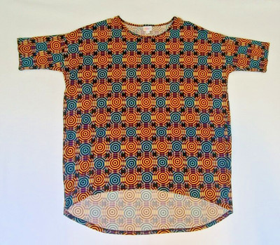 LuLaRoe High Low Tunic Shirt Womens XL Colorful Graphic Circle Lounge Comfort