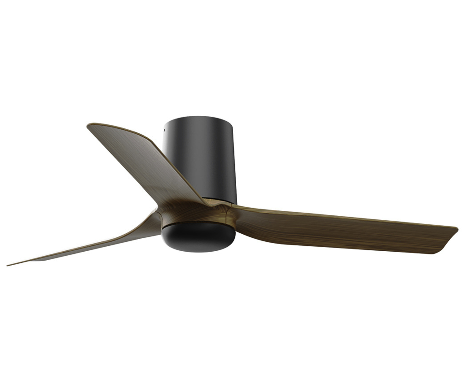 Small Flush-mount Ceiling fan with Remote Mini Punt Tub DC Fan Black Walnut 90cm