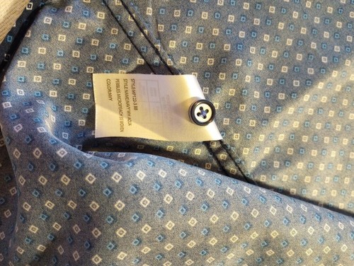 NWOT Craft+Flow Navy Blue Diamond Short Sleeve Button Down Shirt Boys Size Small - Picture 7 of 7