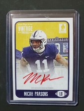 Micah Parsons only 25!! Onyx Vintage Rookie Red  Auto-on-card Dallas Cowboys ROY