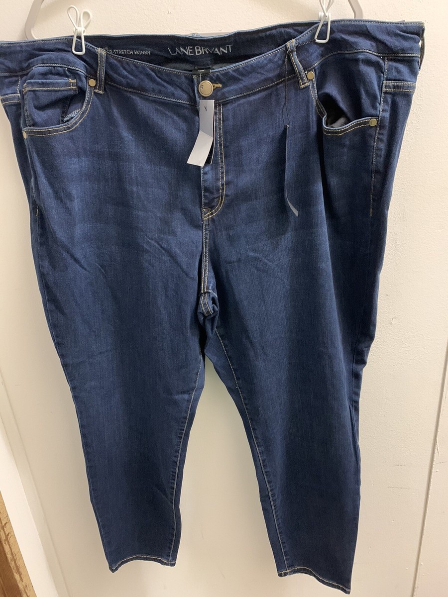 Lane Bryant Jeans Size 26 Waist 48” Inseam 29” Super Stretch Skinny Mid  Blue New