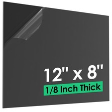 ABS Plastic Sheet 1/8 Inch Thick 3mm - 12" x 8", Black 12"x8"x1/8",