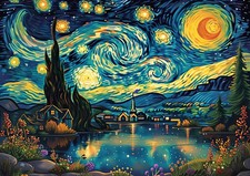 Starry Night Diamond Art Kits for Adults, Crafts 5D Diamond Painting Dot Kit for