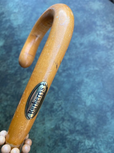 Burberrys Regenschirm Nova Check Muster gewebt Baumwolle Tuch Holz Vintage - Bild 11 von 11