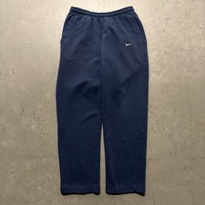 Vintage Y2K Nike Embroidered Mini Swoosh Sweatpants M Navy Casual Loungewear