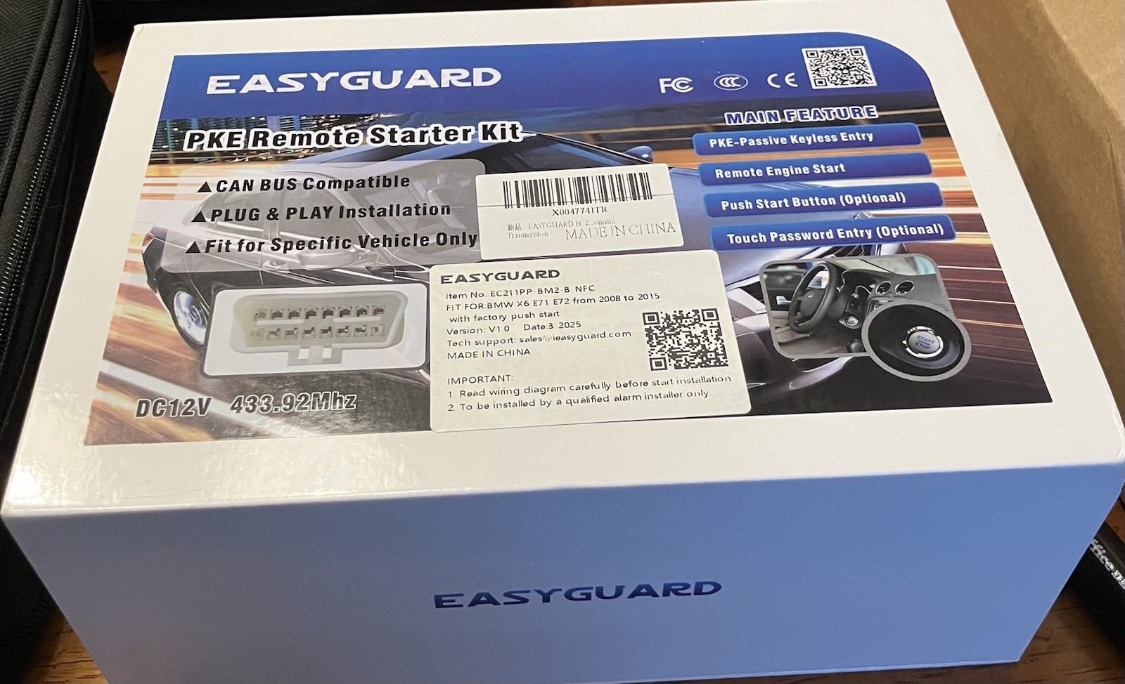 Easyguard CAN Bus BMW X6 E71 E72 2008-2015 Remote start - second product detail image