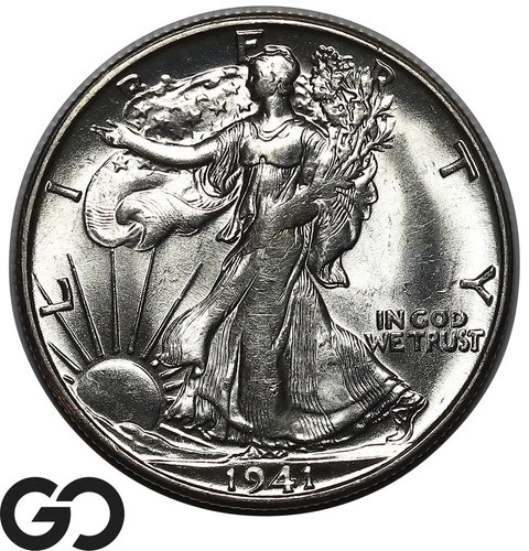 1941-S Walking Liberty Half Dollar, Swirling Luster, Gem BU++