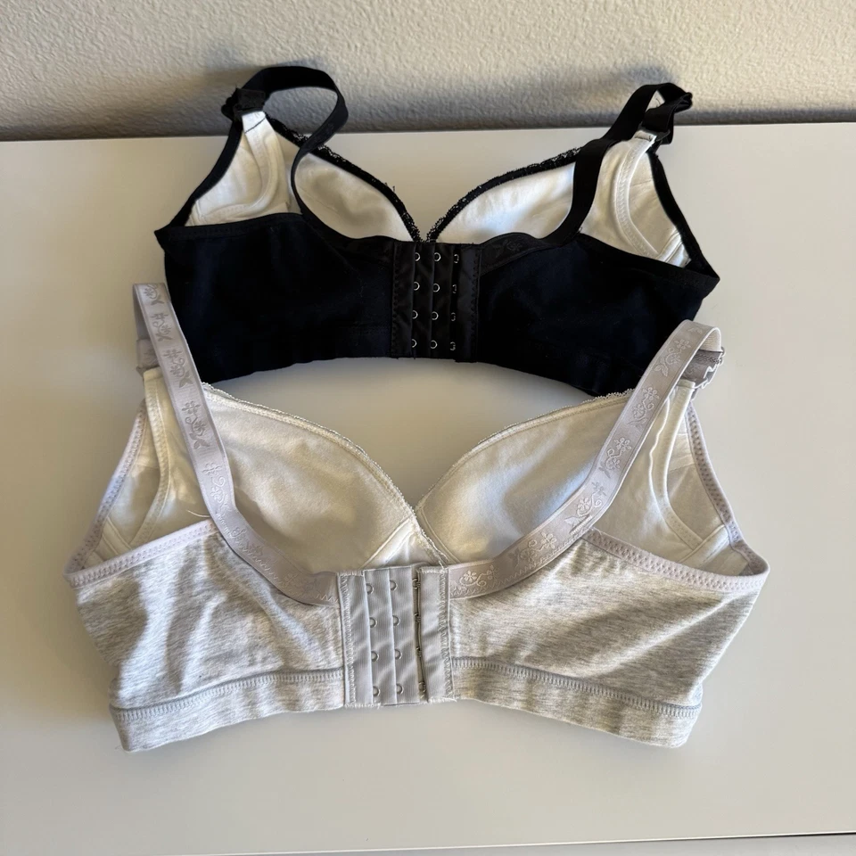 Mommas Shop Bundle Lot 2 Nursing Bra Size Small Gray Black Maternity Comfortable - Image 2 of 4