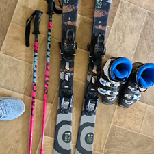 K2 Unisex Kids All-Mountain Skis 119cm with Marker Bindings 90mm Grey