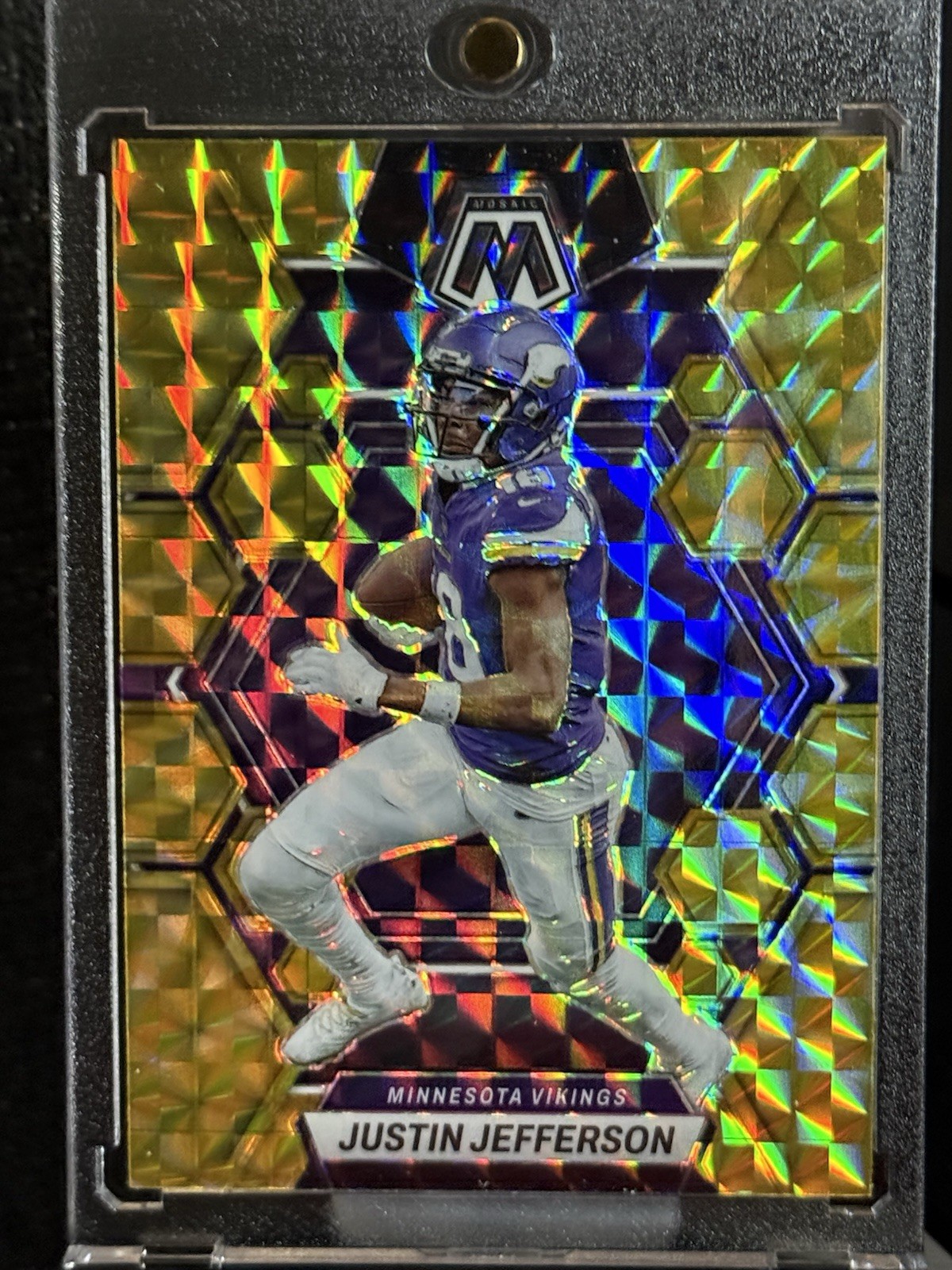 2023 PANINI MOSAIC #152 YELLOW REACTIVE MOSAIC PRIZM JUSTIN JEFFERSON SP!