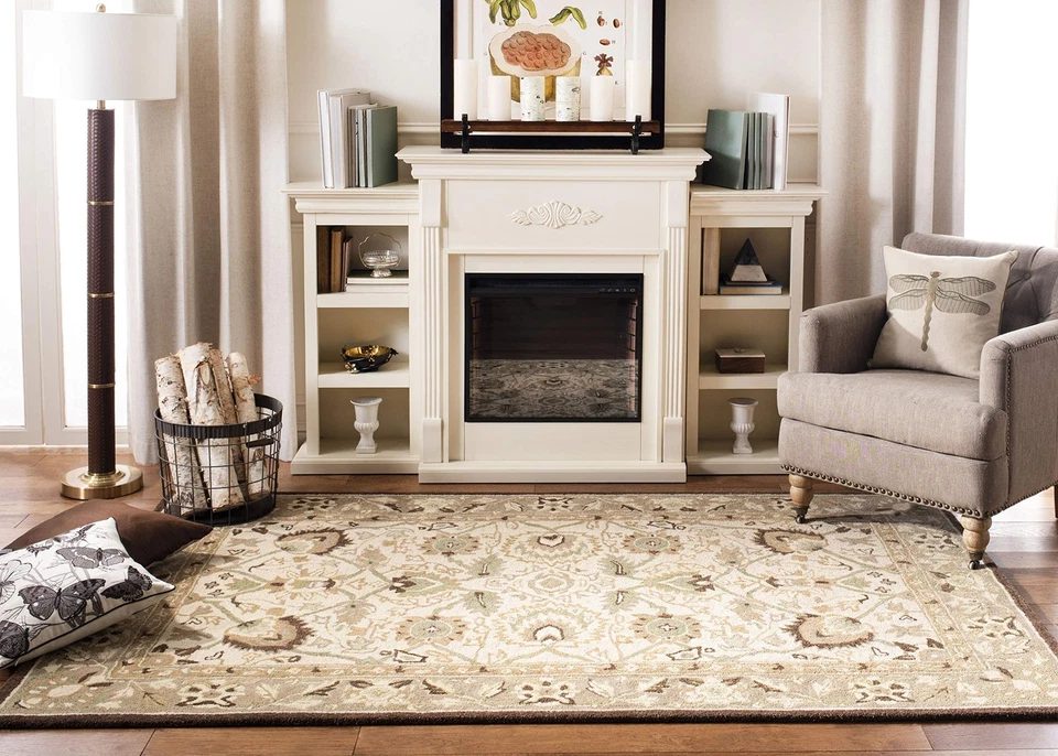 Alfombra Acento Colección Anatolia - 3' x 5', Marfil y Marrón, Hecha a Mano Tradicional... Foto 2 de 4