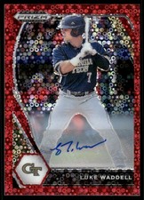 2021 Prizm Draft Picks Base Auto Red Donut Circles 157 Luke Waddell Auto /99 BB