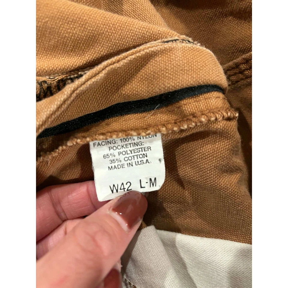 Pantalones de trabajo Red Head para hombre W42 L-M marrón lona doble rodilla carpintero Foto 3 de 4