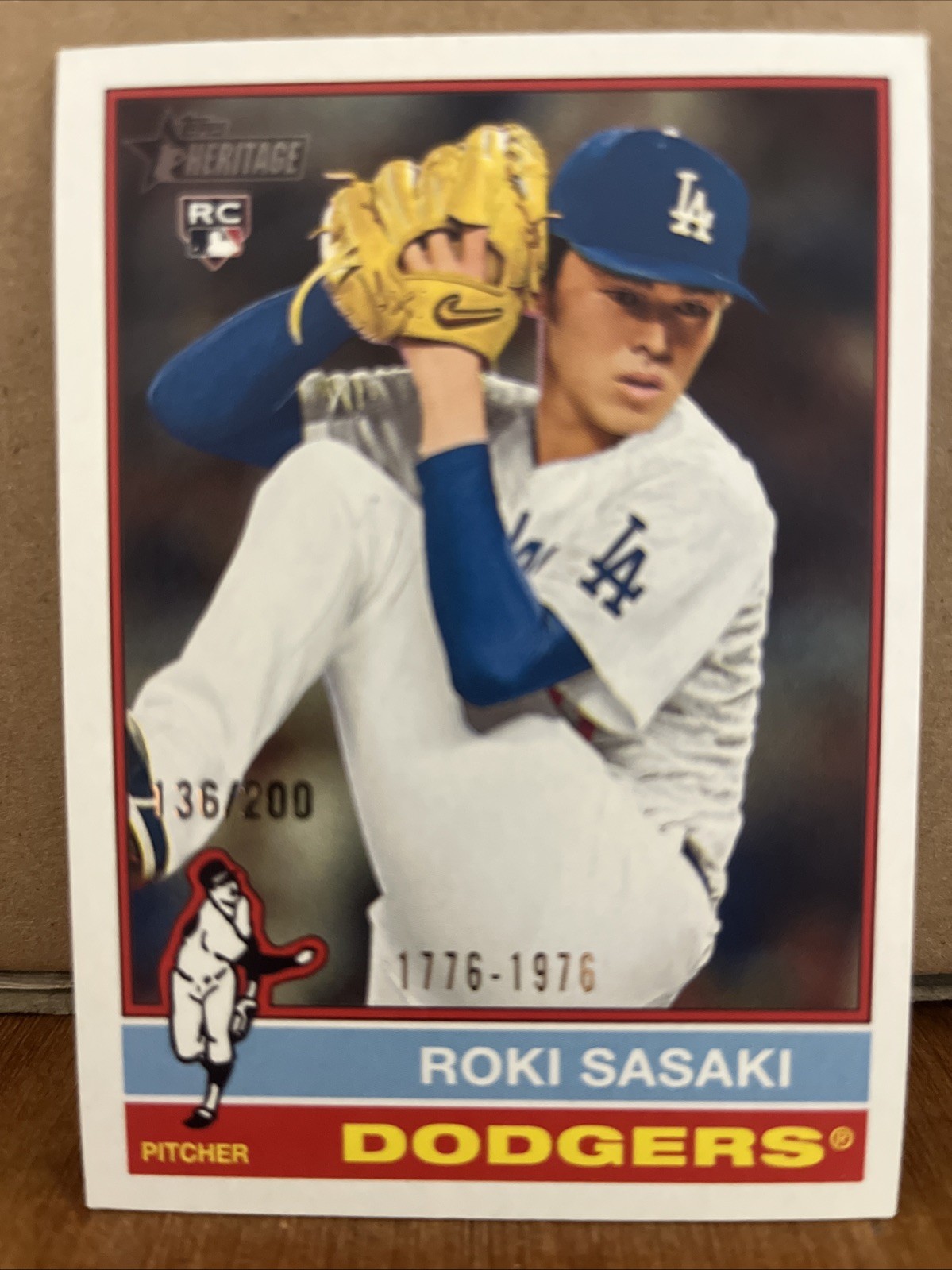 Roki Sasaki 2025 Topps Heritage Bicentennial #136/200 RC #224 Dodgers