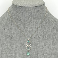 Retired Silpada Dainty Sterling LOOP D'LOOP Aqua Glass Quartzite Necklace N2345
