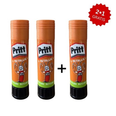 Pritt Original Klebestift 3×10 g   3 für 2 Aktion, Orange-Metallic