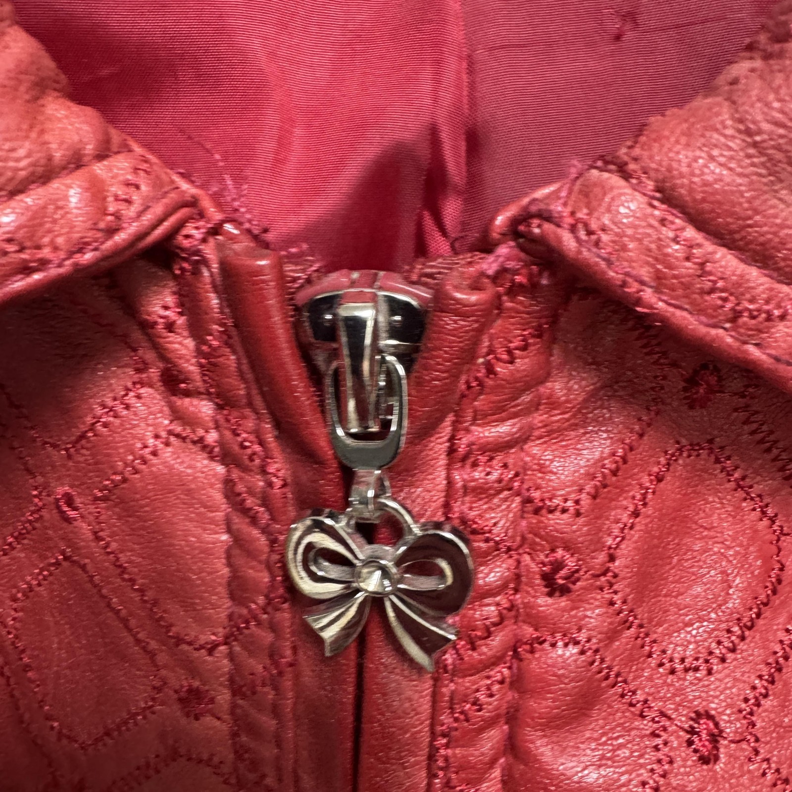 Ameri Mode Jacket Womens Large Red Faux Leather E… - image 5