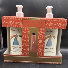 Crabtree  Evelyn Gardeners Set Hand Soap  Lotion 16.9 oz ea  .9 oz Hand Cream