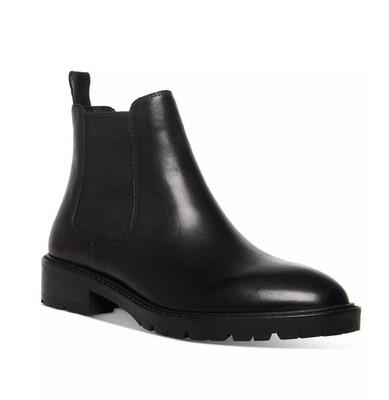 Steve Madden Womens 6 M Black Leather Leopold Ankle Booties DISPLAY KG0