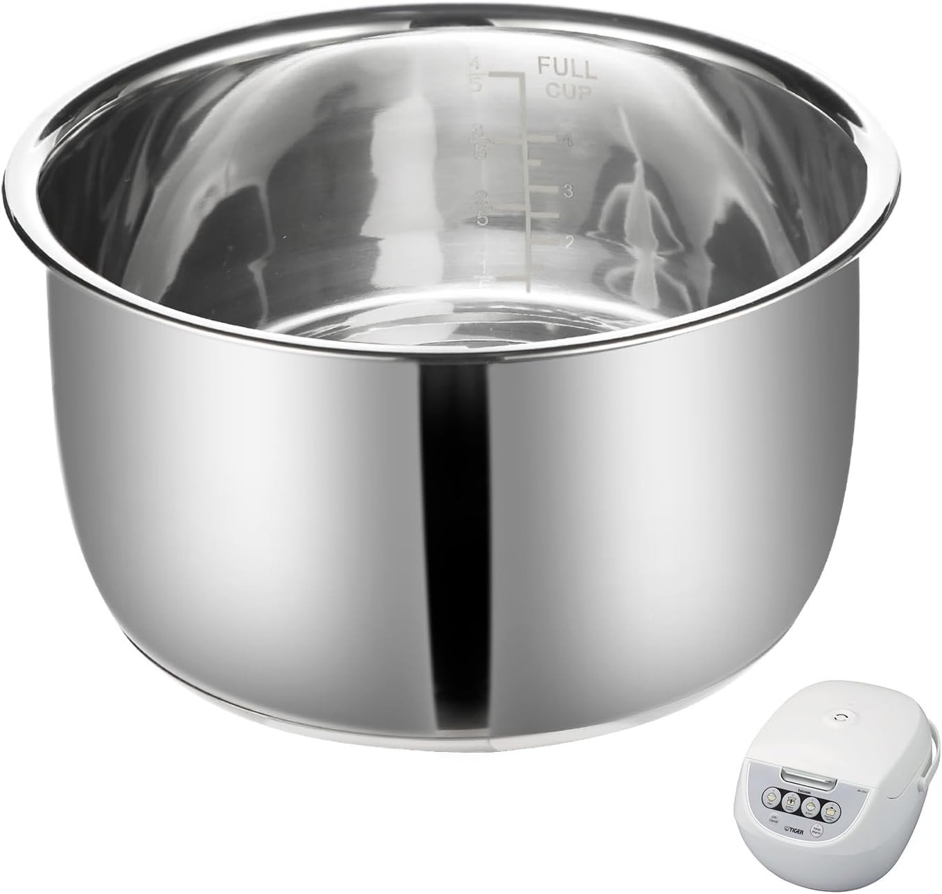 5.5 Cup Inner Pot Compatible With Tiger Silver