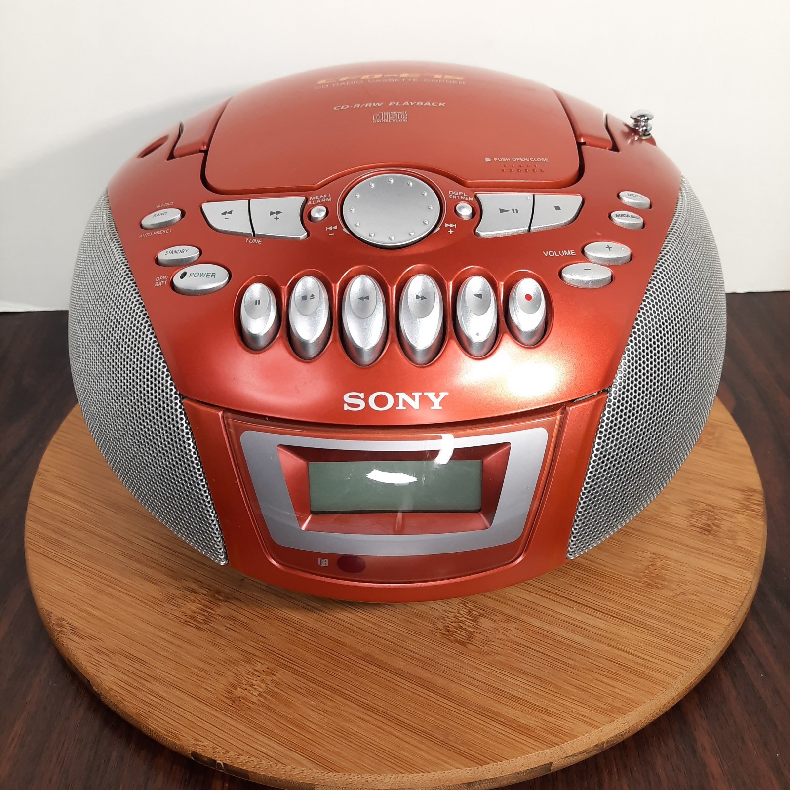 Sony Portable Boombox Copper Red Orange CD Player AM/FM Radio Cassette CFD-E75