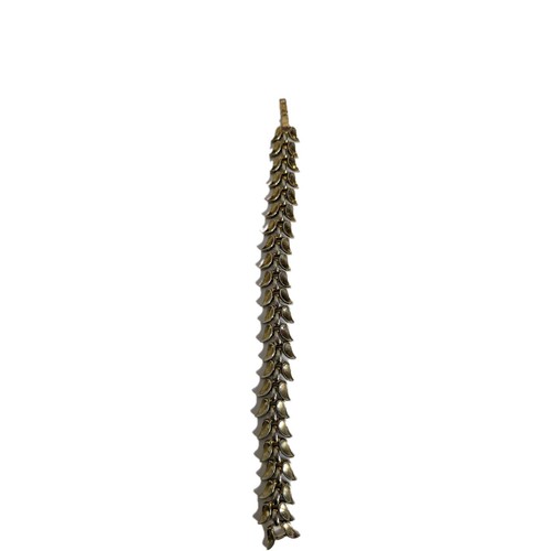 Trifari Vintage Double Leaf Link Chain Bracelet Gold Tone - Picture 2 of 4
