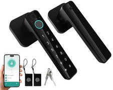 5-in-1 Smart Fingerprint Door Lock,Keyless Entry Digital Knob, Bluetooth App ...