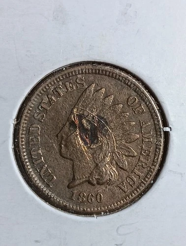1860 Indian Head Cent Penny - Copper-Nickel Details But Damaged Item KBT2