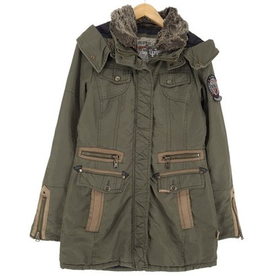 Khujo Casual Jacket Women Green Hooded Vc8 Size M