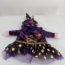 Disfraz de perro bruja púrpura Fang-Tastic para mascotas talla M espalda 14" Halloween