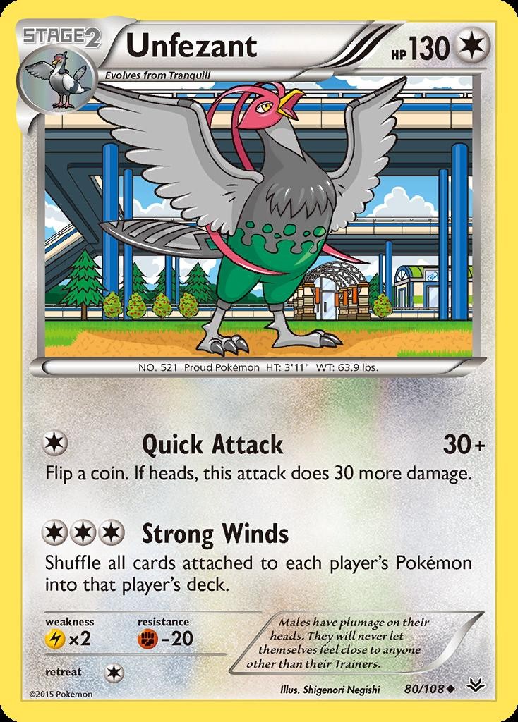 Pokemon Unfezant (80/119) Roaring Skies MP REVERSE HOLO