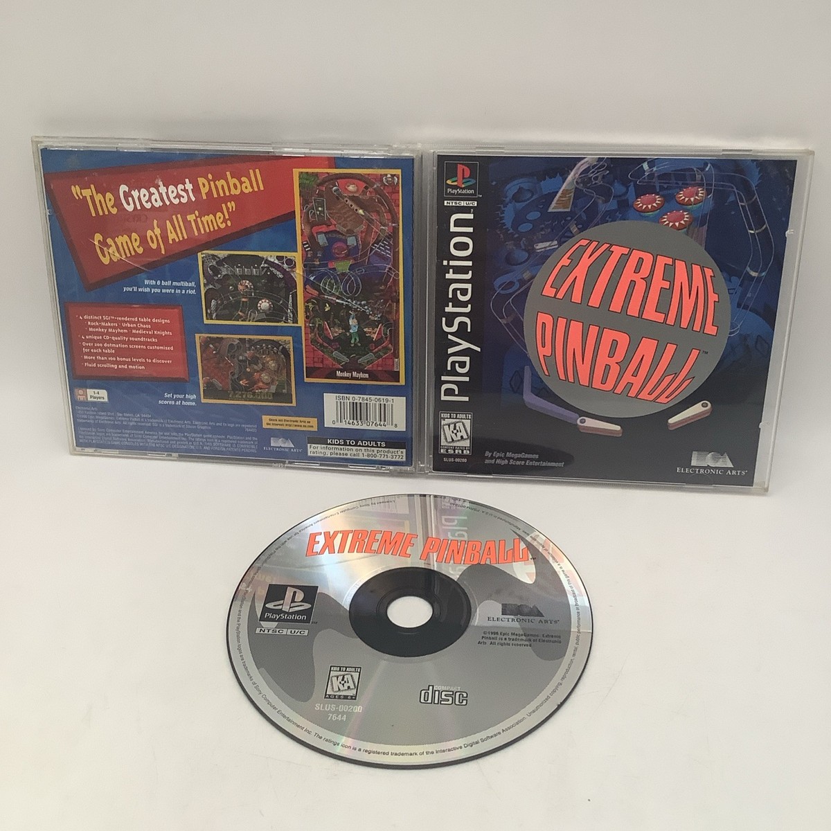 Extreme Pinball - PlayStation 1 PS1 - Complete w/ Case & Manual