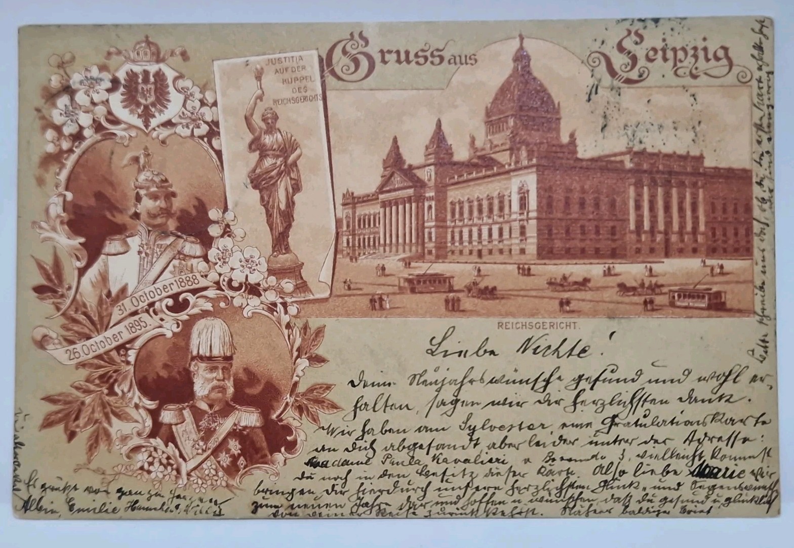 1899 Litho Gruss Aus Leipzig Lipsia Sassonia Sachsen Germany Allemagne Germania