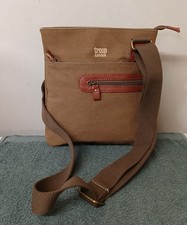 Troop London Men's Canvas Messenger Bag Brown with Leather Trim Man Bag New Gift