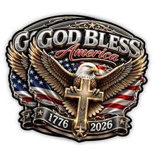 USA 250 Patriotic Sticker - Waterproof Vinyl Decal Bald Eagle