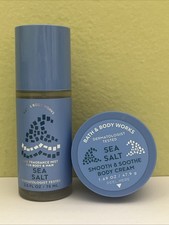 Bath  Body Works SEA SALT Travel Size Fine Fragrance Mist  Body Cream Set NEW
