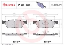 Jeu de plaquettes de frein avant BREMBO P 36 035 JAGUAR F-PACE 2.0 D AWD 4x4