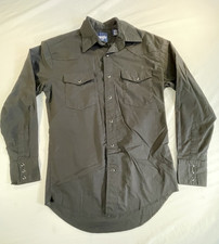 Pearl Snap Wrangler Western Shirt Long Sleeve Black Size Small