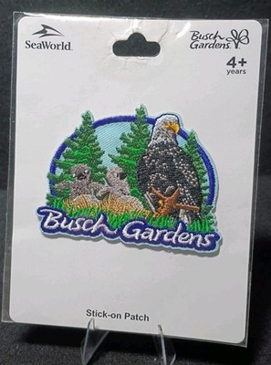 Busch Gardens Stick On Patch Featuring Eagle Nest With Eaglets & Pine Trees