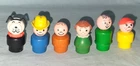 6 Vintage Fisher Price Little People Wood Plastic
