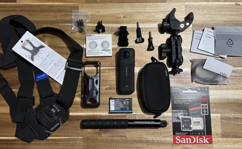 Insta360 X4 ONE X4 8K 360 + 128GB Card + Motorcycle Mount + Invisible Stick (4)